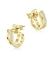 Double Curved With CZ Stone Silver Ear Stud STS-5318